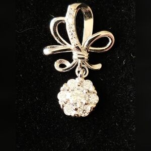 Moissanite Diamond Bow Pendant
